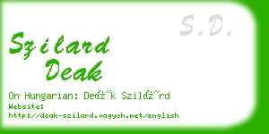 szilard deak business card